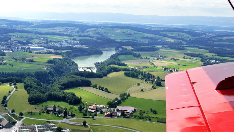 Schiffenensee mit dem Grandfey-Viadukt