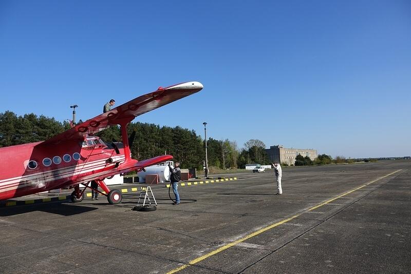 Nach einem stürmischen Flug gelandet auf dem Flugplatz Rothenburg/Görlitz (EDBR)