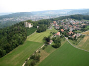 Nach dem Start: Schloss und Dorf Habsburg