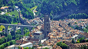 Fribourg mit Zähringerbrücke und Kathedrale St. Nikolaus